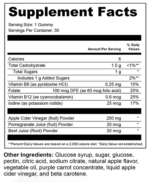 Apple Cider Vinegar Gummies ingredient image
